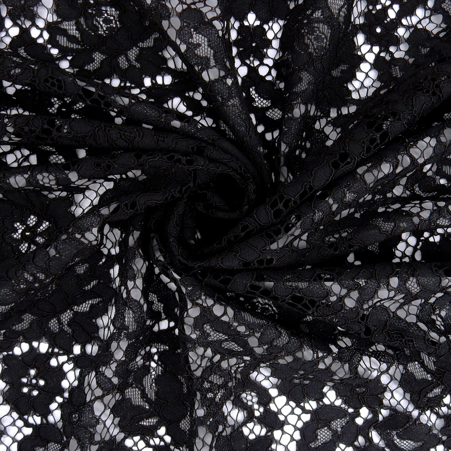 Double Sided Eyelash Scalloped Border Lace Fabric 911177 Black