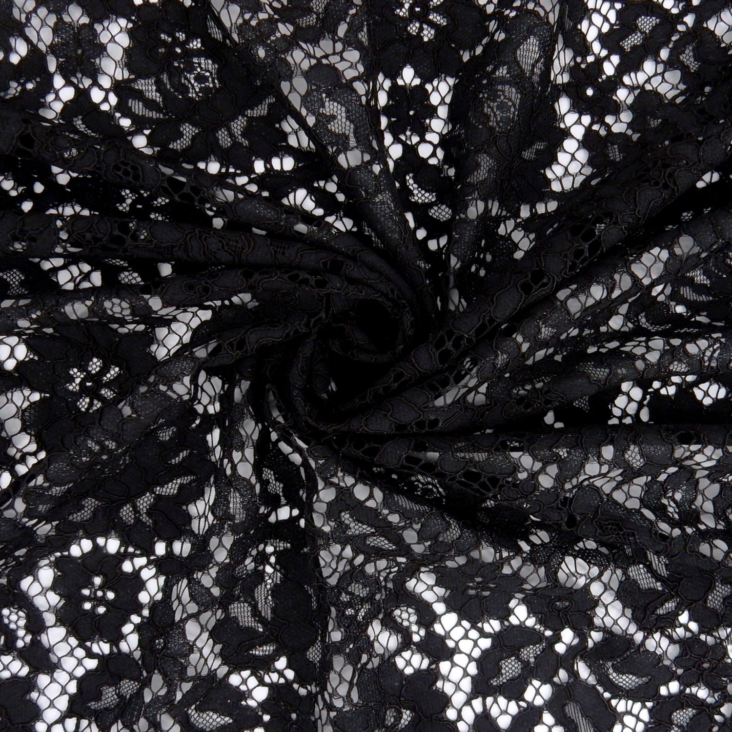 Double Sided Eyelash Scalloped Border Lace Fabric 911177 Black
