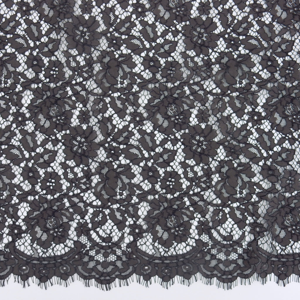 Double Sided Eyelash Scalloped Border Lace Fabric 911177 Grey