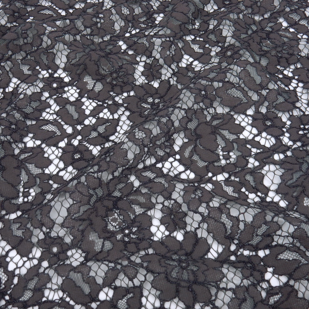 Double Sided Eyelash Scalloped Border Lace Fabric 911177 Grey