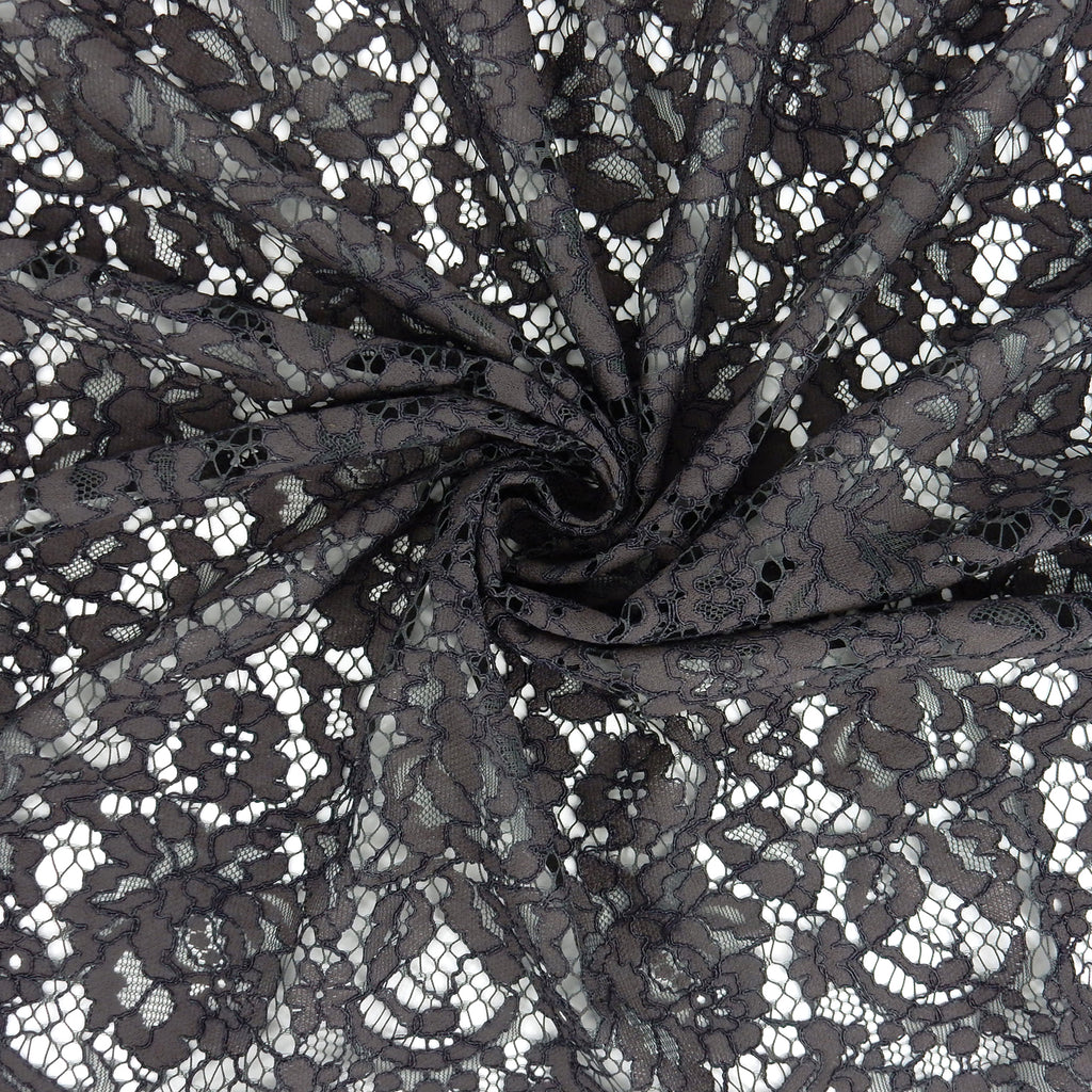 Double Sided Eyelash Scalloped Border Lace Fabric 911177 Grey