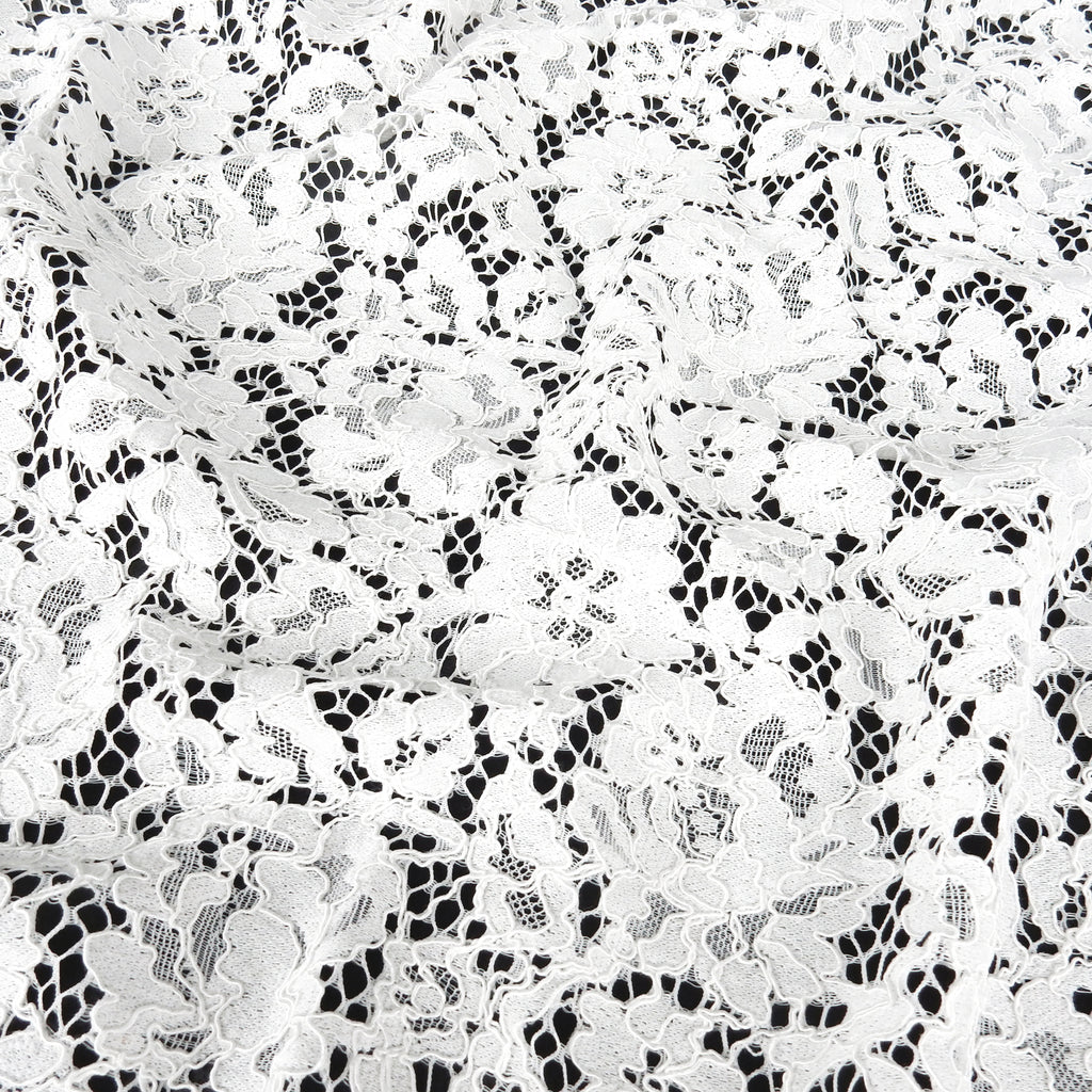 Double Sided Eyelash Scalloped Border Lace Fabric 911177 Ivory