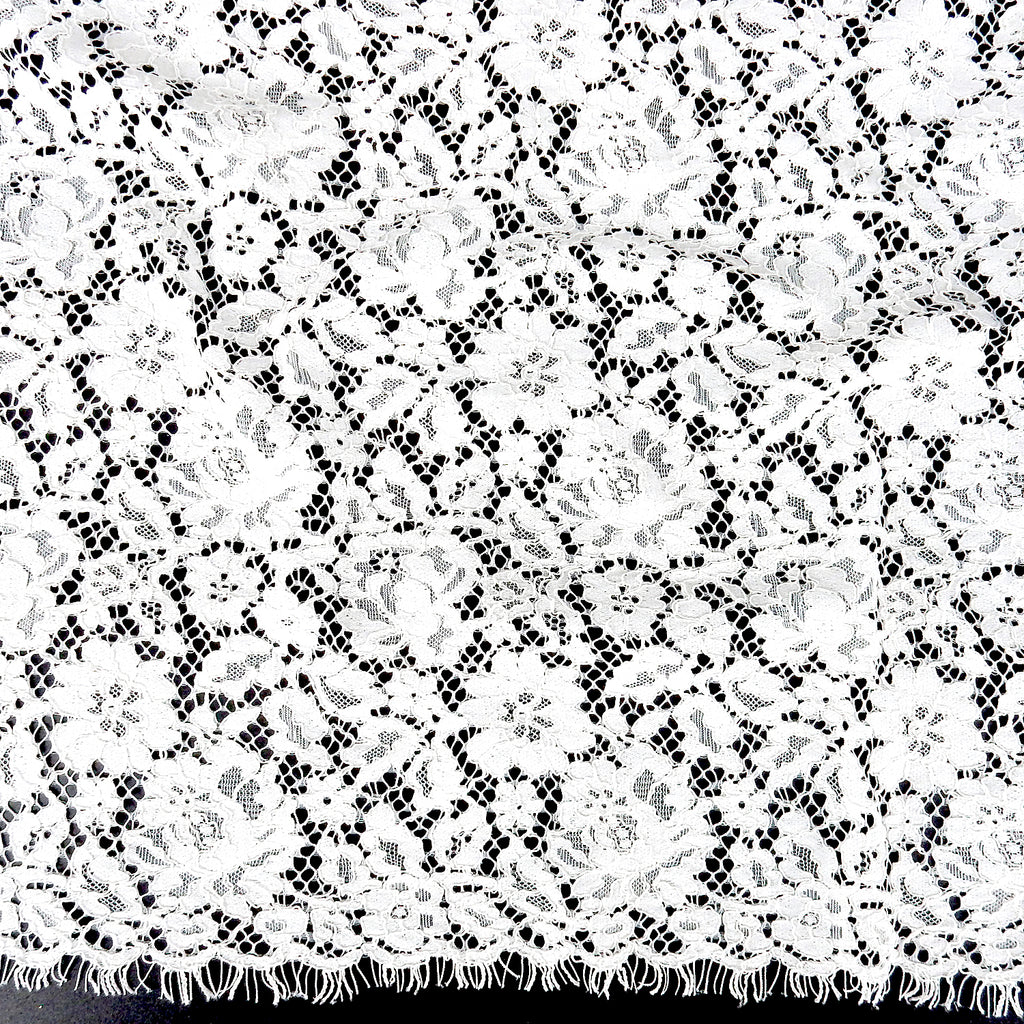 Double Sided Eyelash Scalloped Border Lace Fabric 911177 Ivory