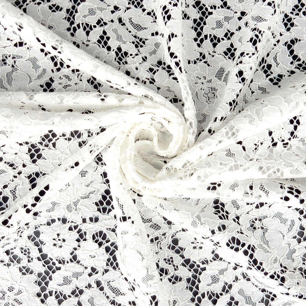 Double Sided Eyelash Scalloped Border Lace Fabric 911177 Ivory