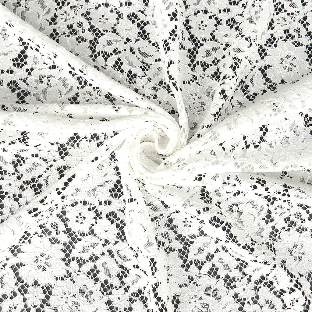 Double Sided Eyelash Scalloped Border Lace Fabric 911177 Ivory