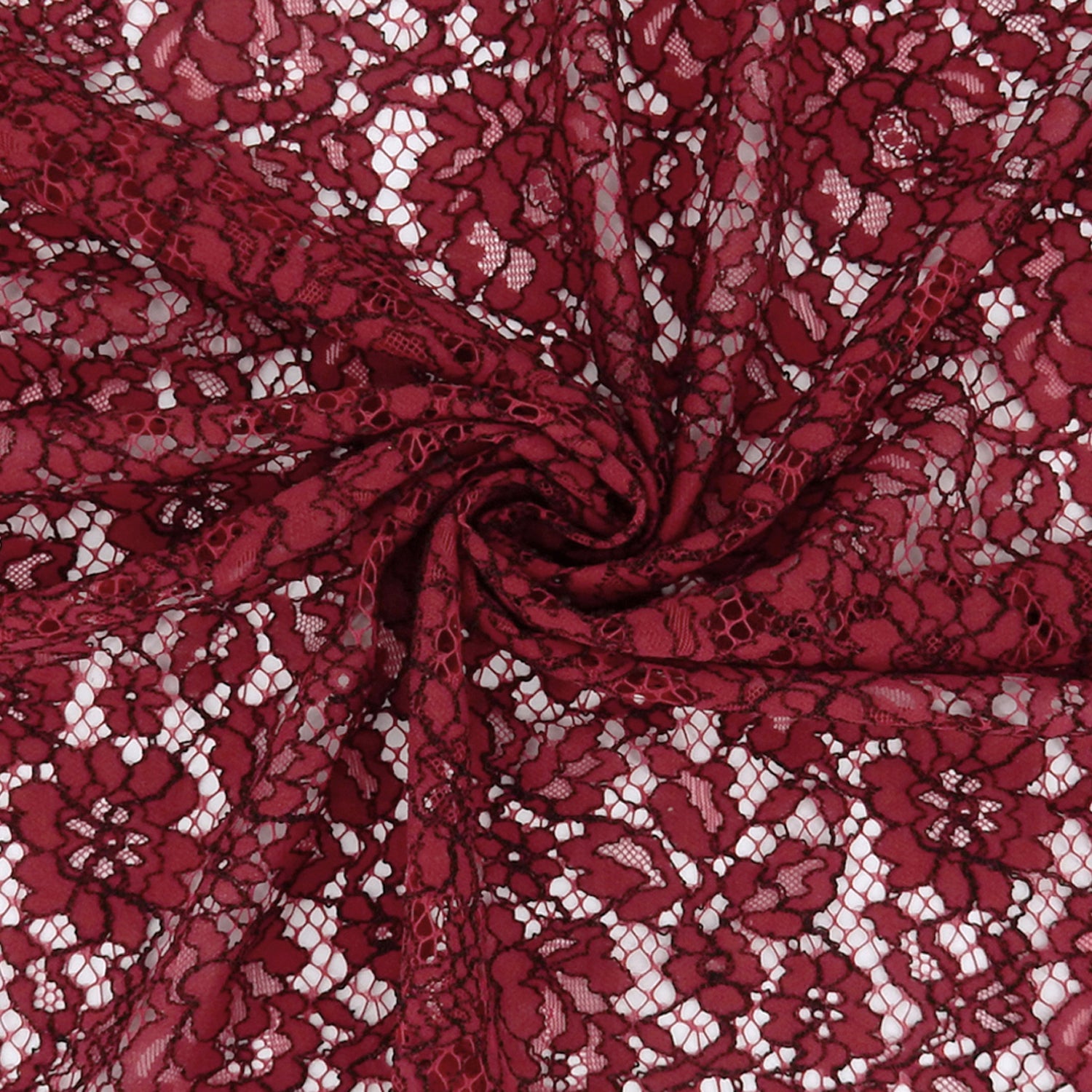 Double Sided Eyelash Scalloped Border Lace Fabric 911177 Red/Black
