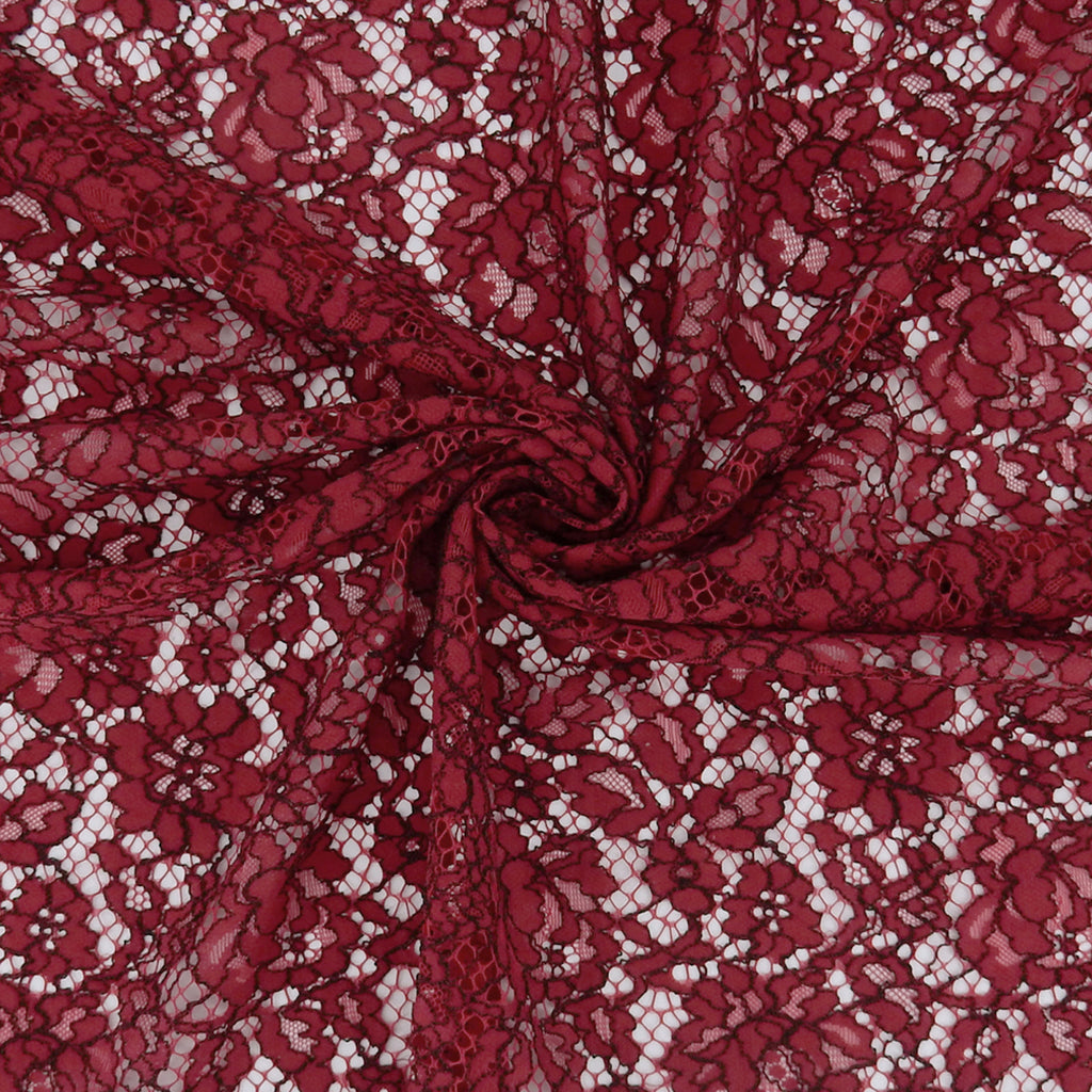 Double Sided Eyelash Scalloped Border Lace Fabric 911177 Red/Black