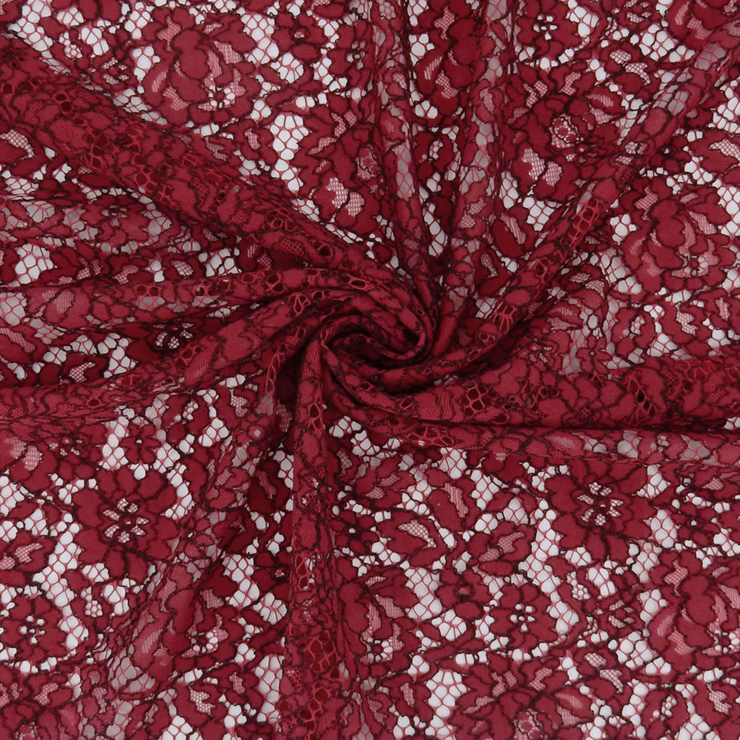 Double Sided Eyelash Scalloped Border Lace Fabric 911177 Red/Black