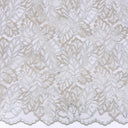 Double Sided Eyelash Scalloped Border Lace Fabric 9254 Sandstone/Silver