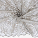 Double Sided Eyelash Scalloped Border Lace Fabric 9254 Sandstone/Silver