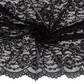 Double Sided Eyelash Border Stretch Mesh Lace Fabric 9492 Black
