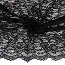 Double Sided Eyelash Border Stretch Mesh Lace Fabric 9492 Black