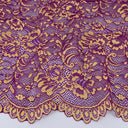 Double Sided Eyelash Border Stretch Mesh Lace Fabric 9492 Sparkling Grape/ Iced Popp