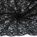 Embroidered Double Sided Border Stretch Lace Fabric 9739 Black