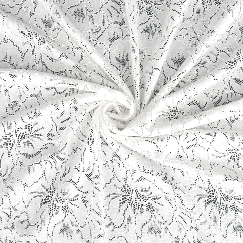 Double Sided Scalloped Border Stretch Lace Fabric 9739 Ivory