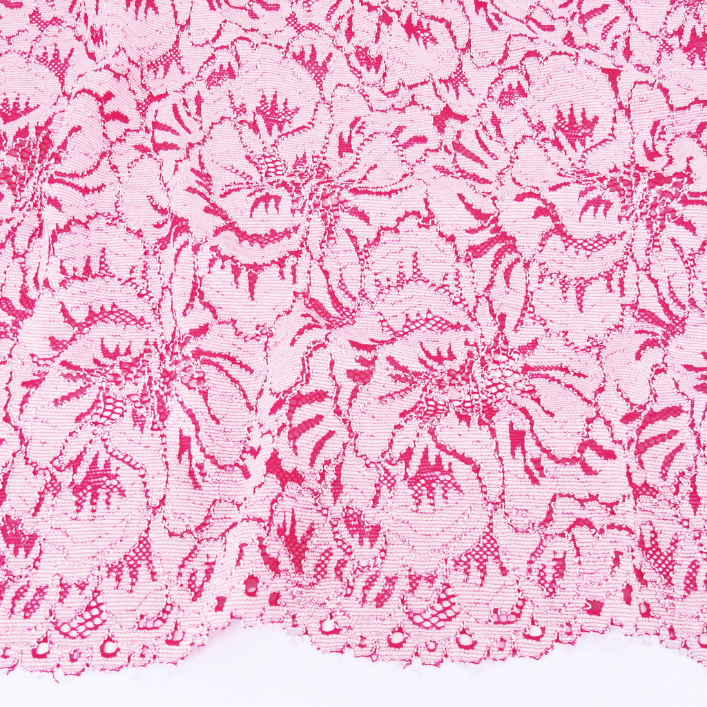 Double Scalloped Lace Fabric 9739 Raspberry