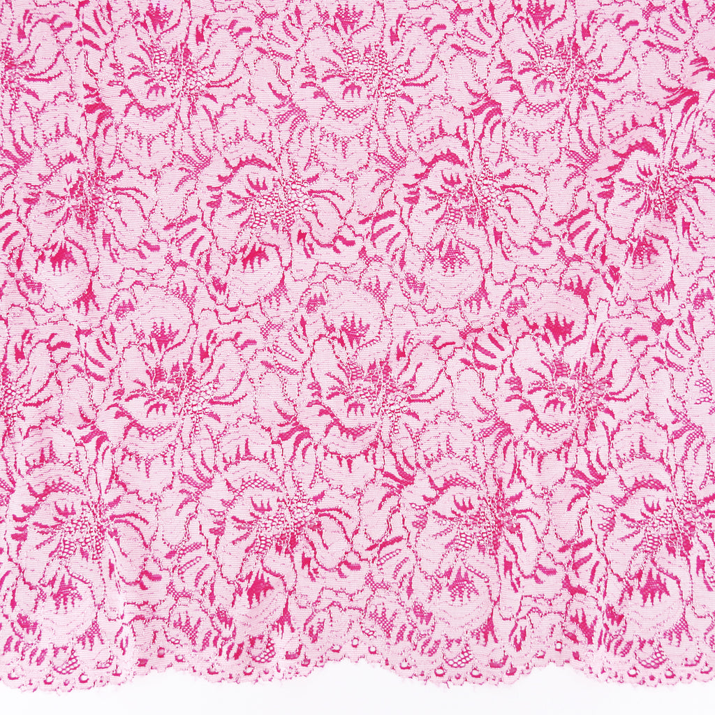 Double Scalloped Lace Fabric 9739 Raspberry