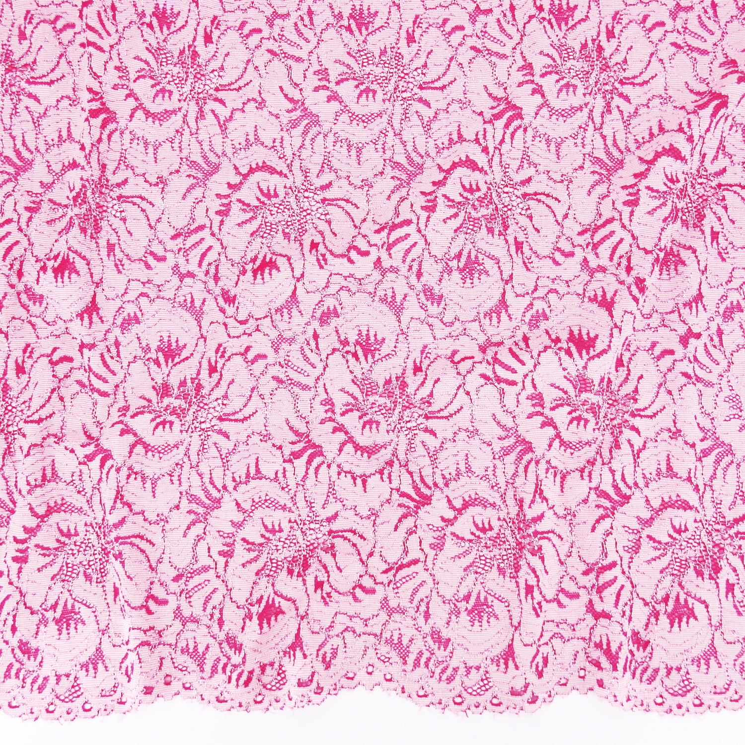 Double Scalloped Lace Fabric 9739 Raspberry