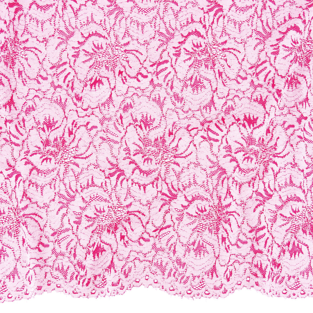 Double Scalloped Lace Fabric 9739 Raspberry