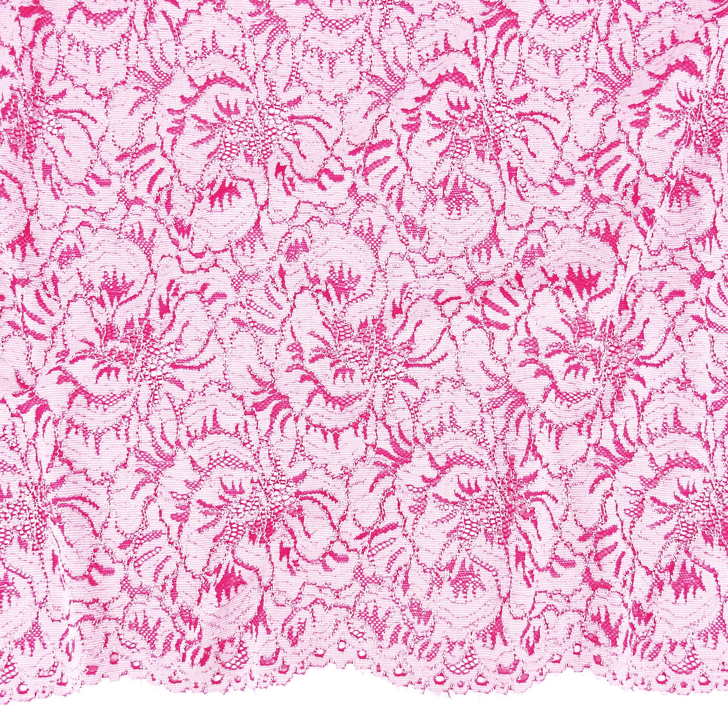 Double Scalloped Lace Fabric 9739 Raspberry