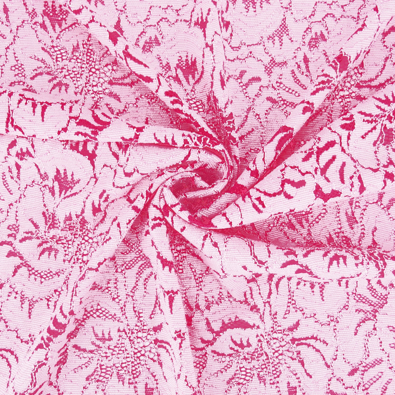 Double Scalloped Lace Fabric 9739 Raspberry