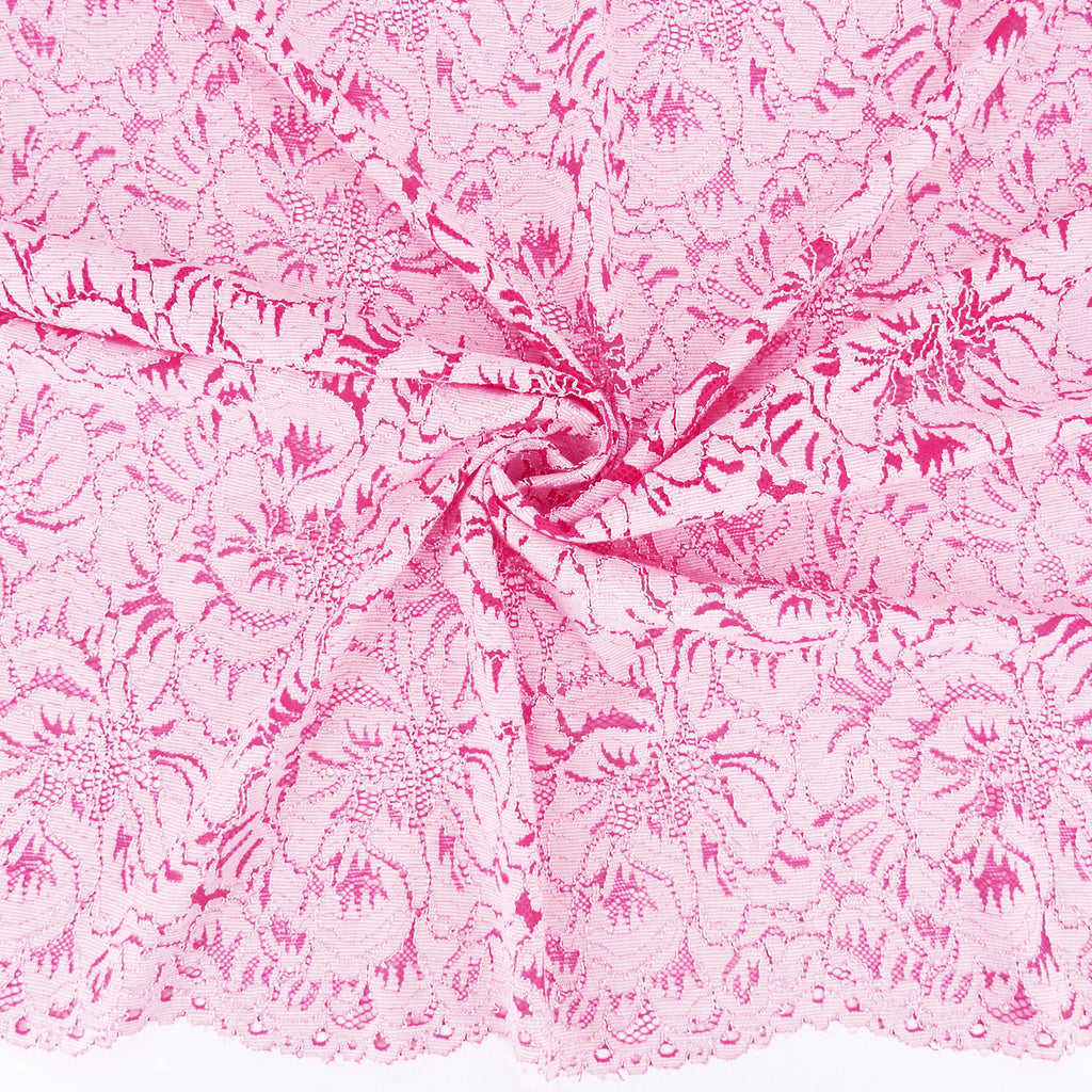 Double Scalloped Lace Fabric 9739 Raspberry