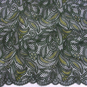 Double Sided Border Stretch Lace Fabric 9772 Deep Forest/Sweet Pea