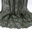 Double Sided Border Stretch Lace Fabric 9772 Deep Forest/Sweet Pea
