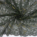 Double Sided Border Stretch Lace Fabric 9772 Deep Forest/Sweet Pea