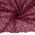 Double Sided Border Stretch Lace Fabric 9772 Red Plum/Terra Cotta