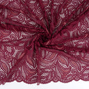 Double Sided Border Stretch Lace Fabric 9772 Red Plum/Terra Cotta