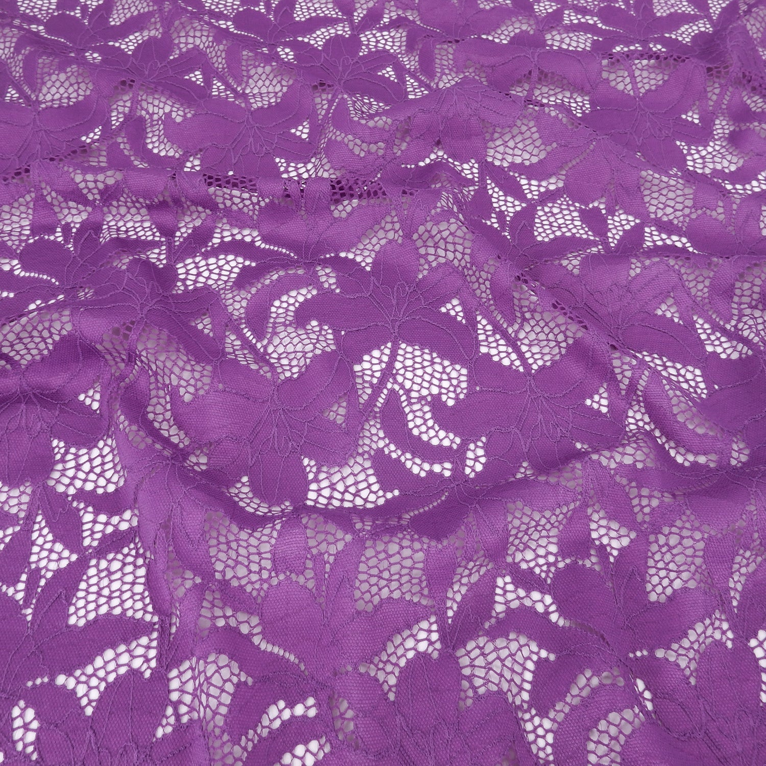 Embroidered Double Sided Border Stretch Klauber Lace Fabric 9807 Anemone