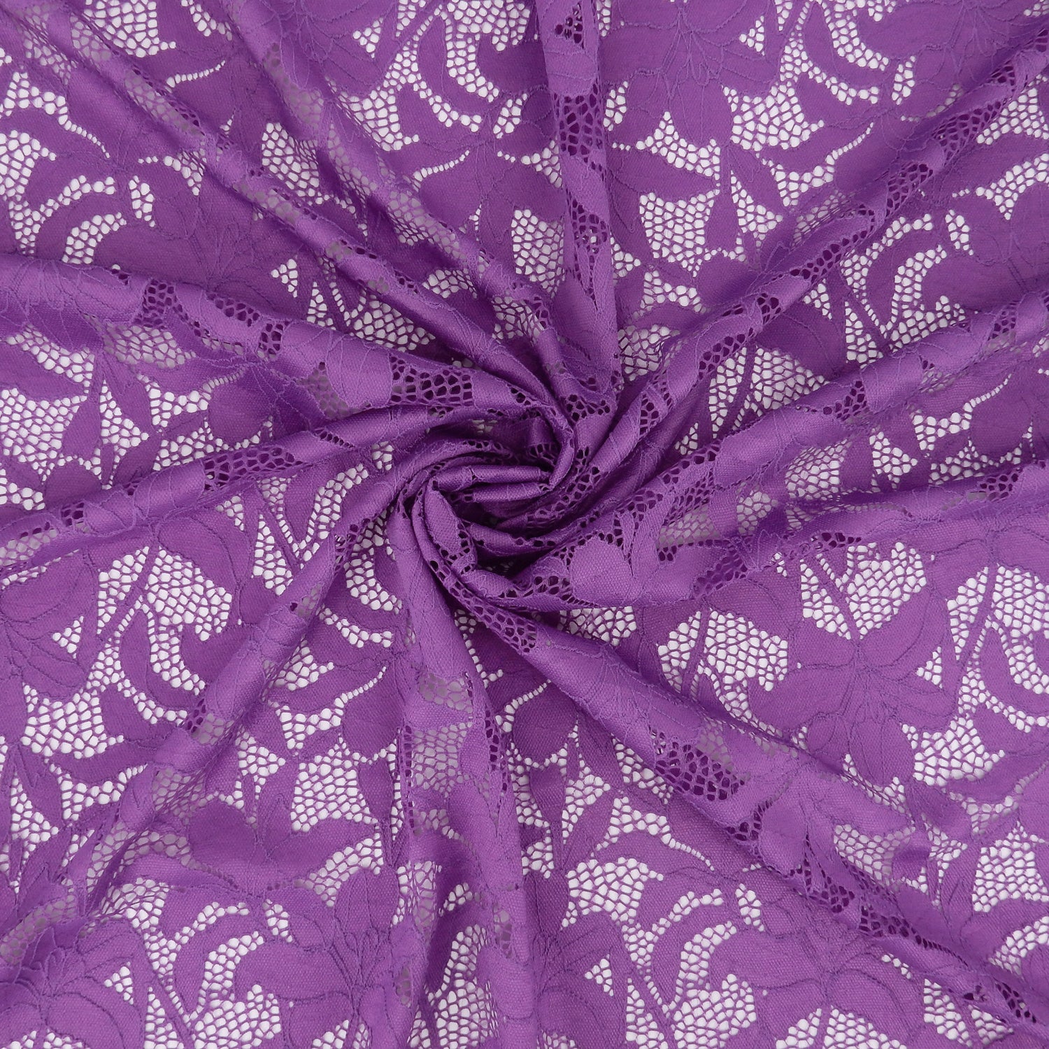 Embroidered Double Sided Border Stretch Klauber Lace Fabric 9807 Anemone