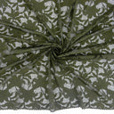 Embroidered Double Sided Border Stretch Lace Fabric 9807 Algue