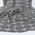 Coral Printed Plaid Stretch Techno Crepe Fabric 141