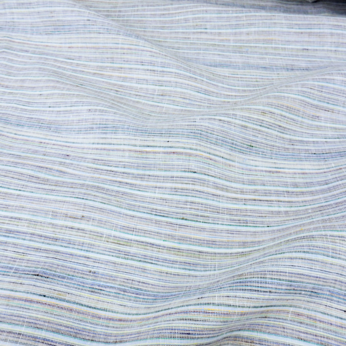 Premium 100% European Linen Yarn Dyed Muted Stripe Fabric ALLF1-956 Opal