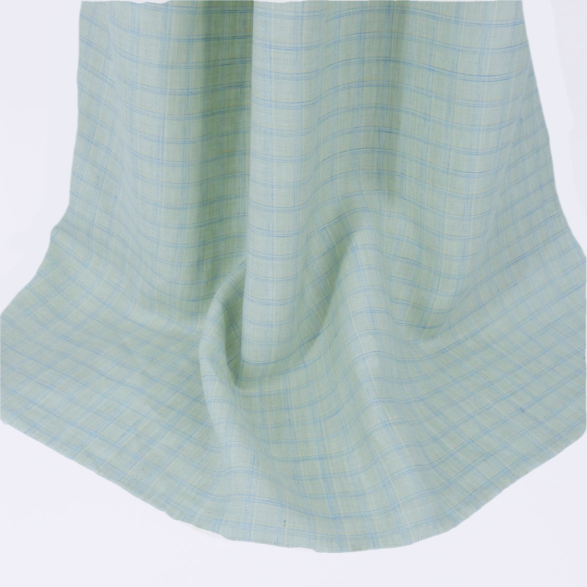Premium 100% European Linen Yarn Dyed Plaid Fabric ALLF1-953 Soft Fern