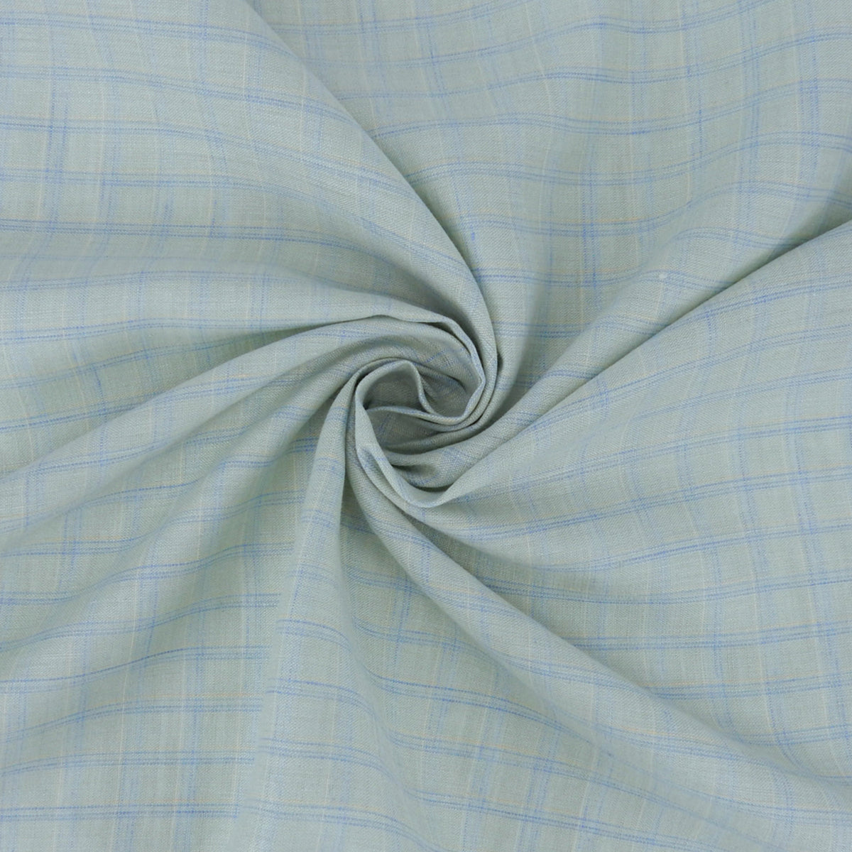 Premium 100% European Linen Yarn Dyed Plaid Fabric ALLF1-953 Soft Fern
