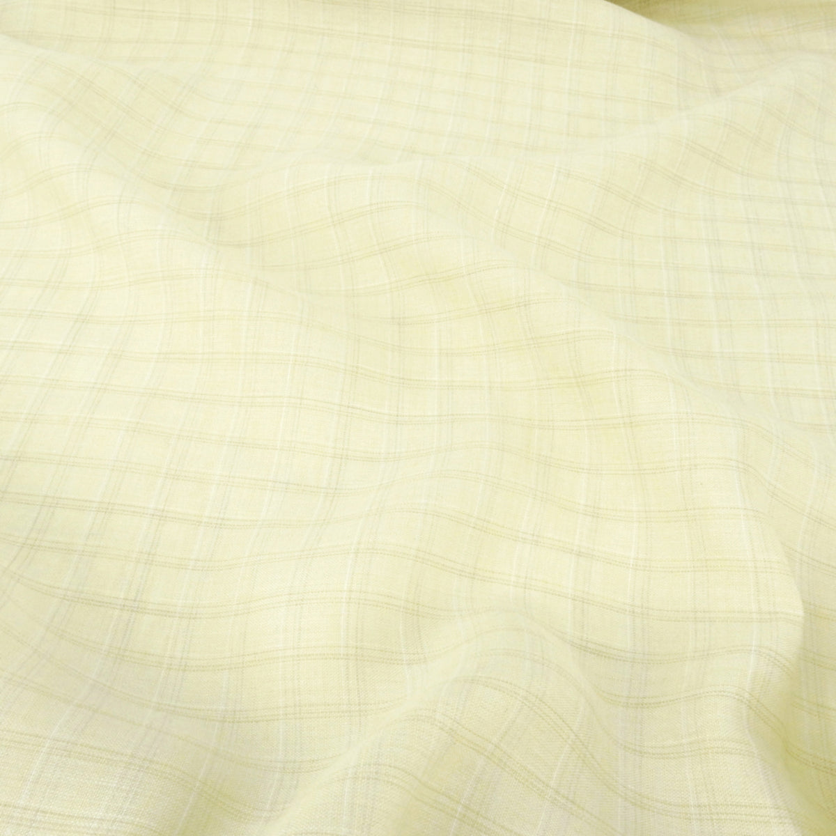 Premium 100% European Linen Yarn Dyed Plaid Fabric ALLF1-967 Creamy Butter Yellow
