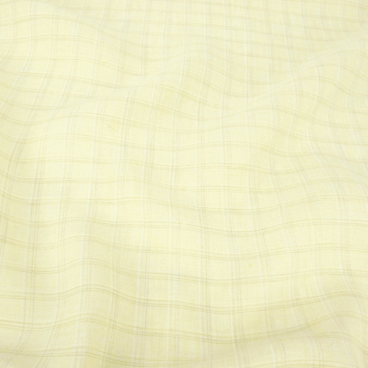 Premium 100% European Linen Yarn Dyed Plaid Fabric ALLF1-967 Creamy Butter Yellow