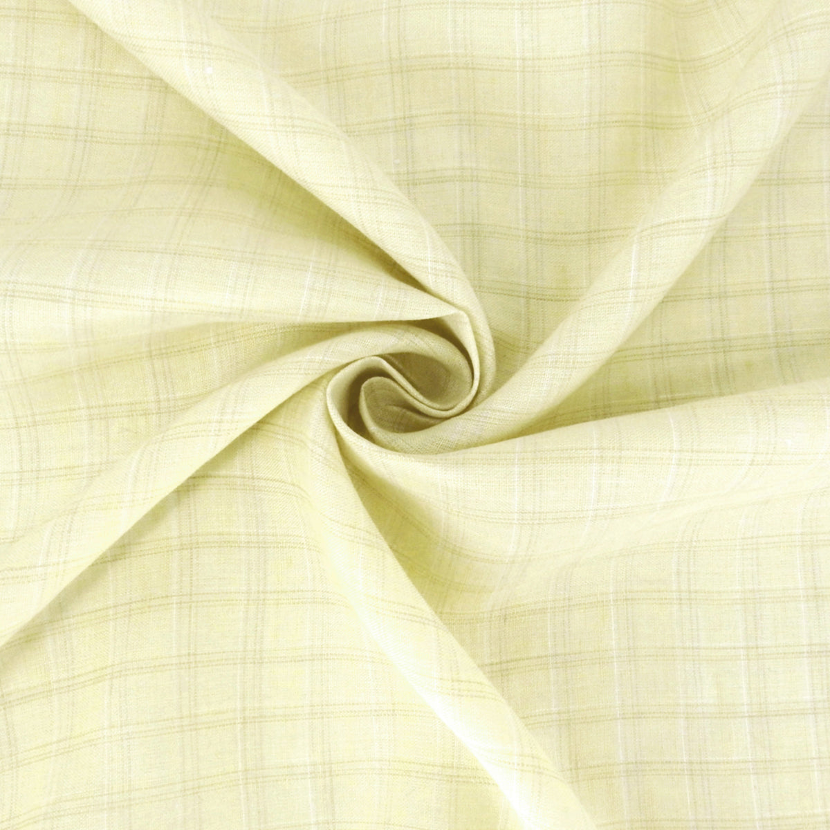 Premium 100% European Linen Yarn Dyed Plaid Fabric ALLF1-967 Creamy Butter Yellow