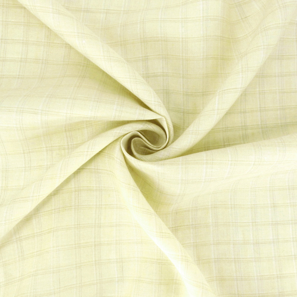 Premium 100% European Linen Yarn Dyed Plaid Fabric ALLF1-967 Creamy Butter Yellow