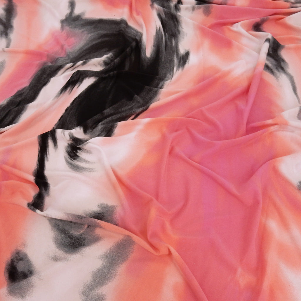 ITY Jersey Knit Fabric 311 Swirling Batik Coral