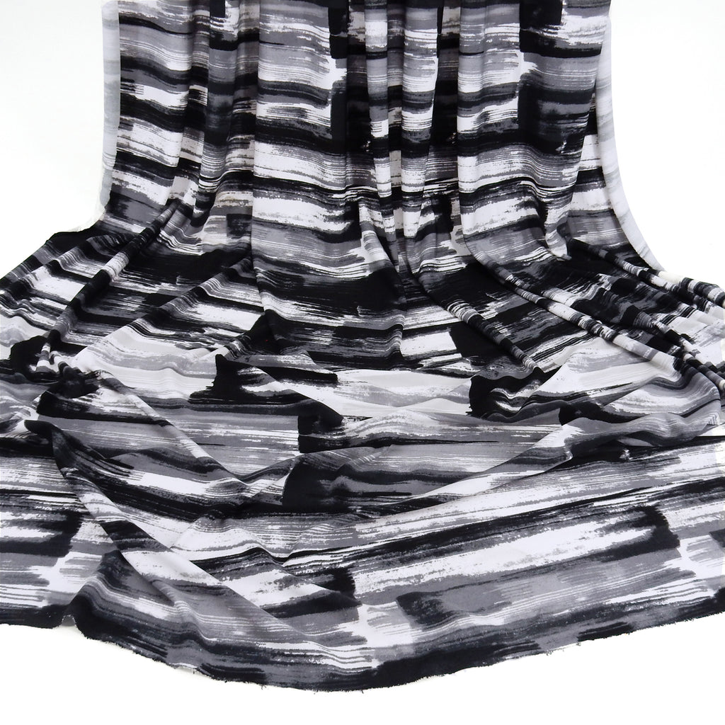 ITY Jersey Knit Fabric 313 Black/White/Grey