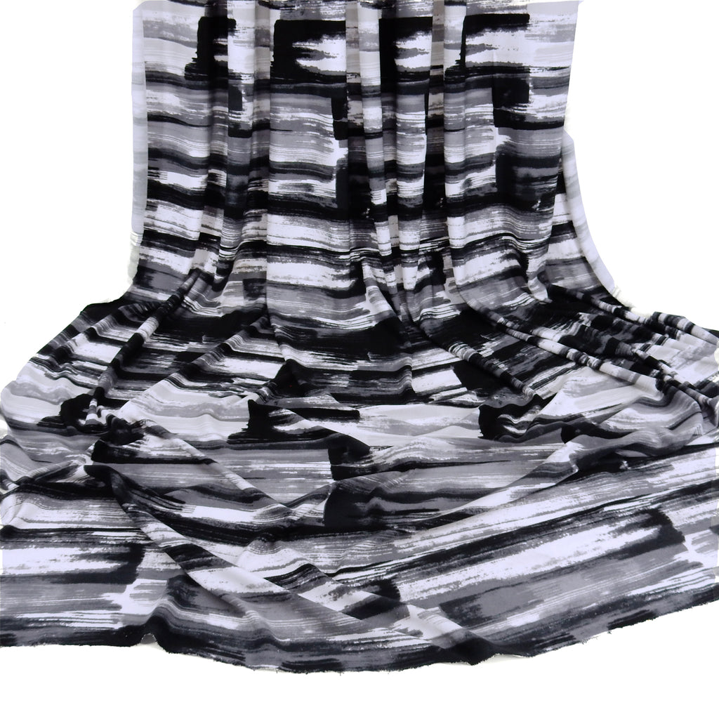 ITY Jersey Knit Fabric 313 Black/White/Grey