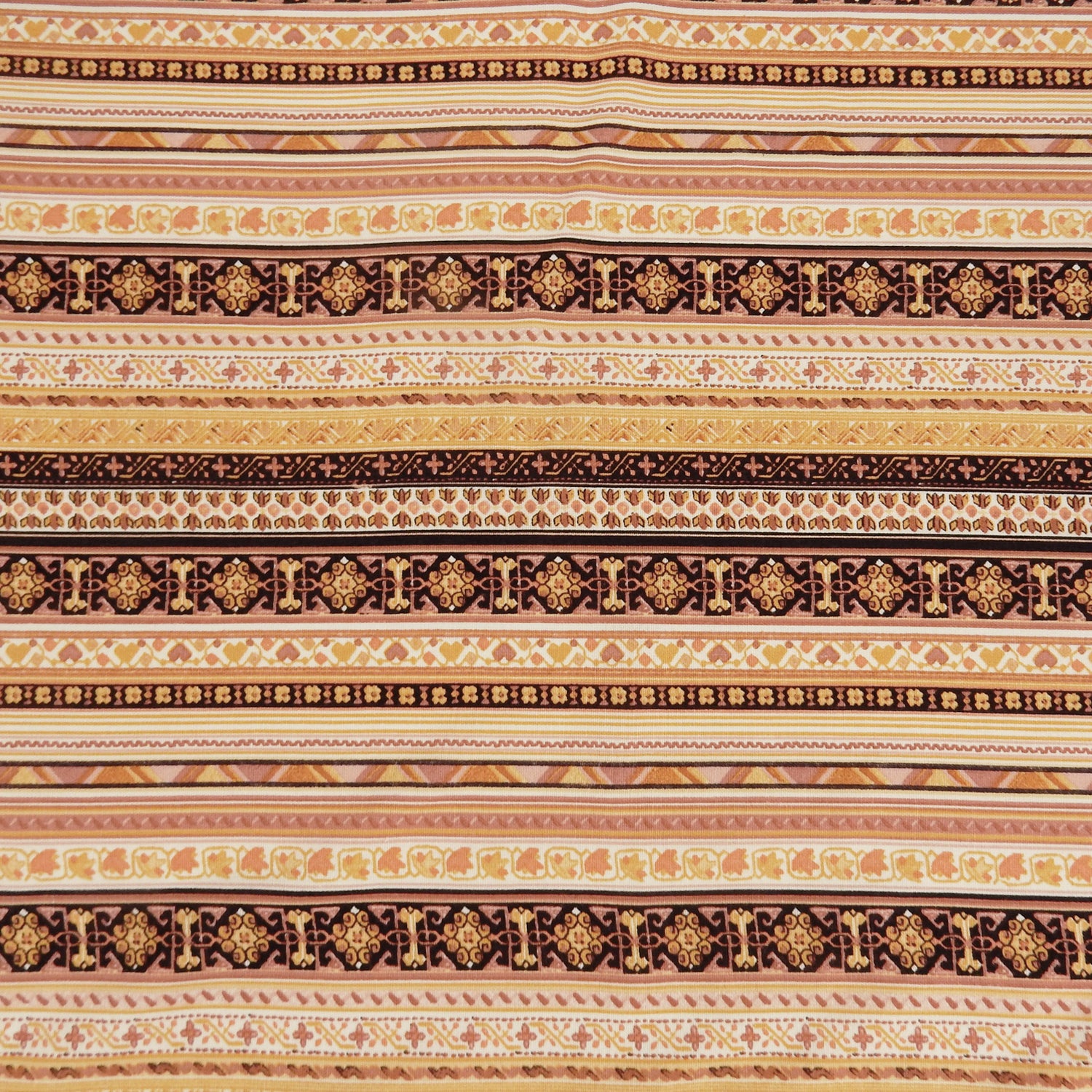 Dusty Gold Geo Stripe Harmony Linen-Rayon Fabric 299