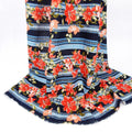 Navy Blue Geo Stripe Harmony Linen-Rayon Fabric 303