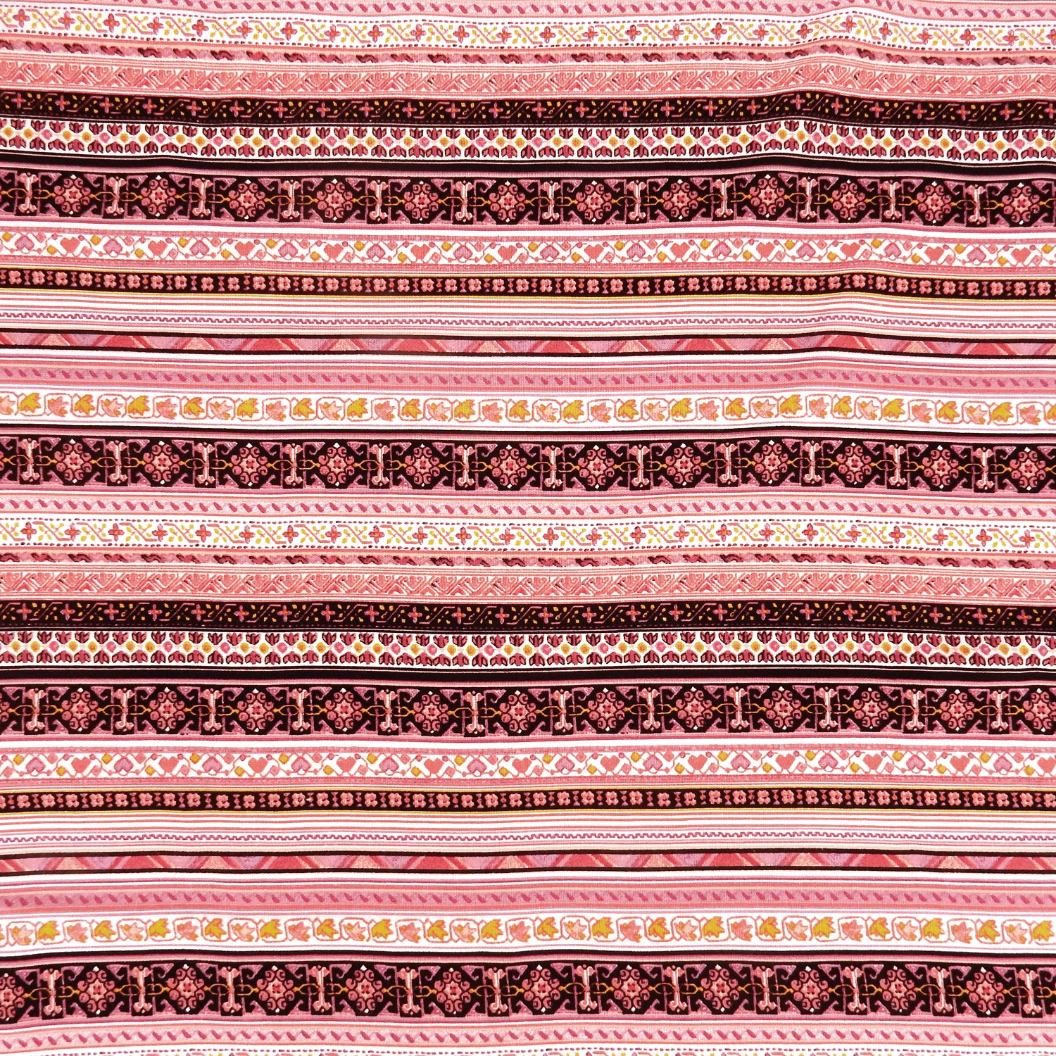 Dusty Rose Geo Stripe Harmony Linen-Rayon Fabric 305