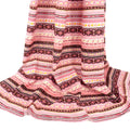 Dusty Rose Geo Stripe Harmony Linen-Rayon Fabric 305