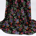 Noir Blossom Bouquet Linen-Rayon Fabric 304